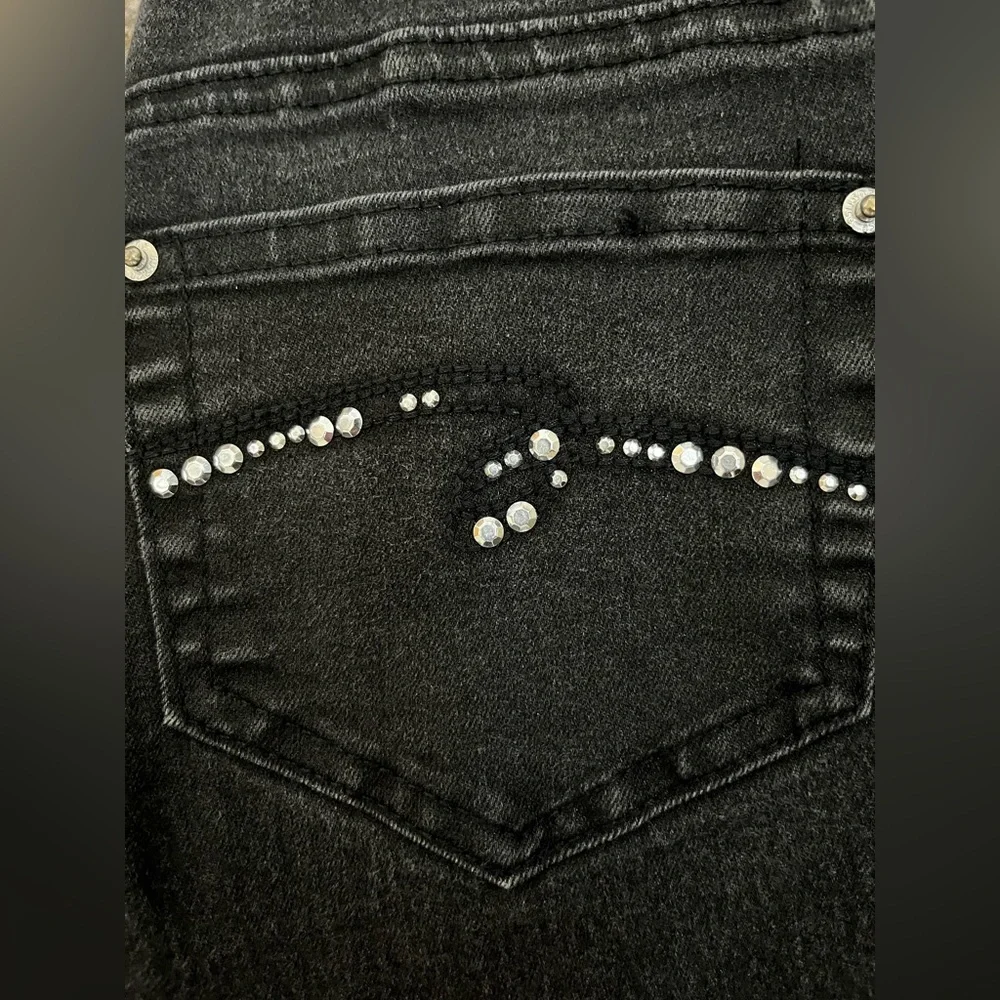 ⭐️EUC - Justice - Black Super Skinny Simply Low Denim Jeans - Girls Size 14S